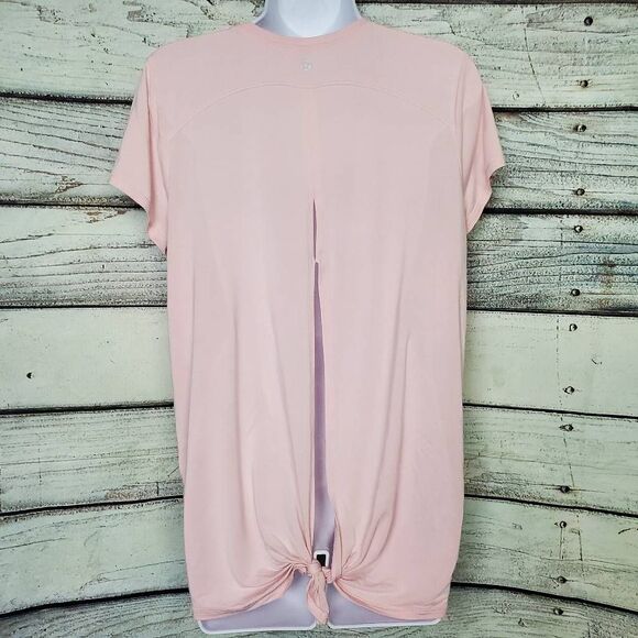 Lululemon Women’s Back Split Tie Hem Tee Light Pink Size 6 - Picture 3 of 8